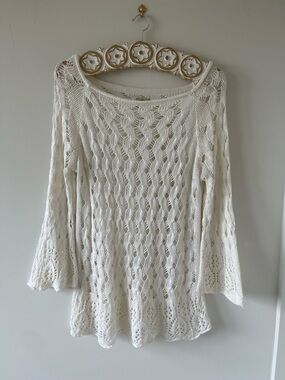 Women’s White Summer Pullover Sweater XL